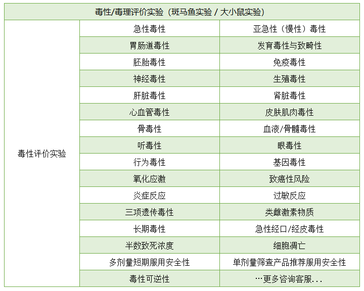 毒性评价模型